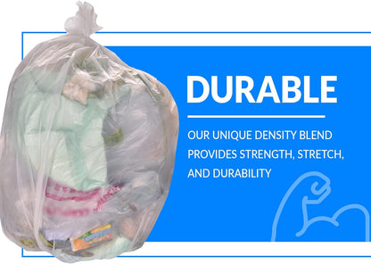 Reli. SuperValue 55-60 Gallon Trash Bags | 50 Count | Made in USA | Heavy Duty | Clear Multi-Use Garbage Bags