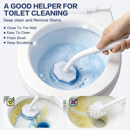 50PC Toilet Bowl Wand Refills, Disposable Toilet Brush Heads, Wall Mounted Scrubber Refill, Cleaner Refill Pads with Most Brushes for and Bathroom Cleaning