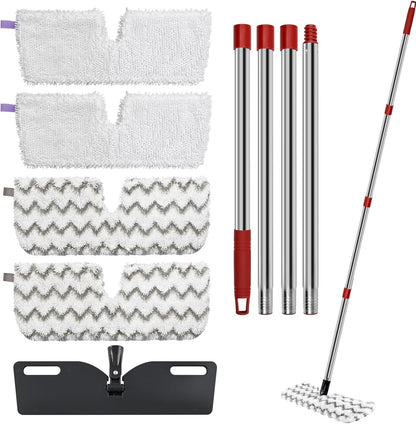 Microfiber Dust Mop Set for Floor Cleaning, Flat Mop for Wet & Dry to Clean Washable Flip Mops Pad for Ocedar Hardwood Floor 'N More 3-Action Mop, Adjustable 58" Mops Handle & 2 Reusable Refill & Base