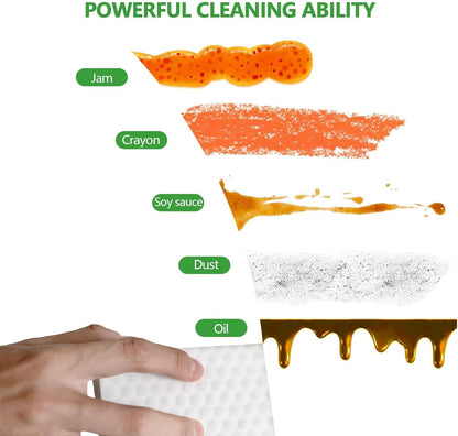 15 Pack Magic Sponges, Extra 2X Density, Heavy Duty Cleaning Sponges for Kitchen, Bathroom, Wall, Melamine Foam Pads for Tough Stains, No Scratching