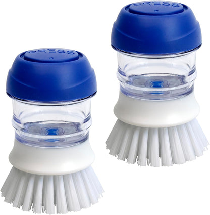 CELOX 2 Pack Dish Brush with Soap Dispenser Soap Dispensing Palm Brush for Cleaning Pots, Dishes