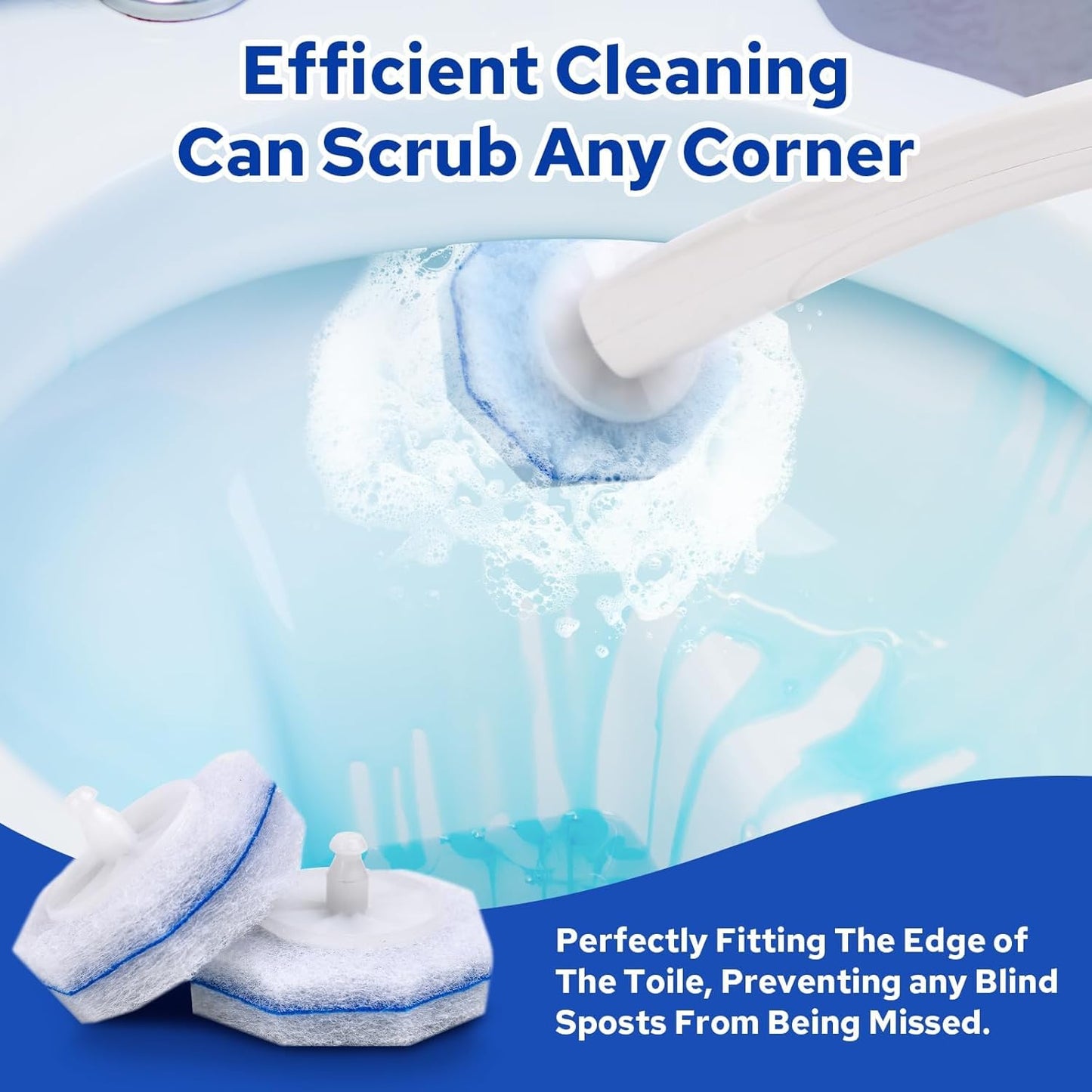 Cecailin® 60pcs Disposable Toilet Brush. Bathroom Cleaning. Disposable bowl cleaners Compatible with Most Toilet Brushes