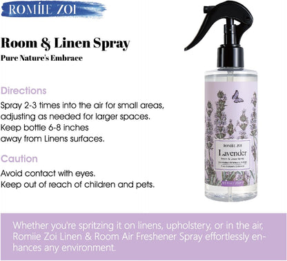 ROMIIE ZOI Room Spray Lemon, Air Freshener Spray Made with Natural Plant Extract, Scented Room Spray for Home Fragrance Fabric Spray Freshener 8.5 FL OZ
