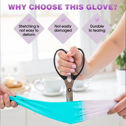Elgood Reusable Dishwashing Cleaning Gloves with Latex free, Cotton lining,Kitchen Gloves 2 Pairs,Purple+blue Medium
