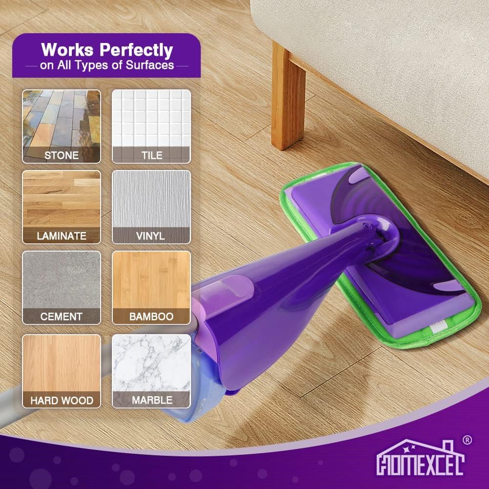 HOMEXCEL Microfiber Pads Compatible with Swiffer Wet Jet-15"x5.5", Reusable Pad Refills, Machine Washable Replacements for Multi Surface Wet & Dry Floor Cleaning, 8 Pack