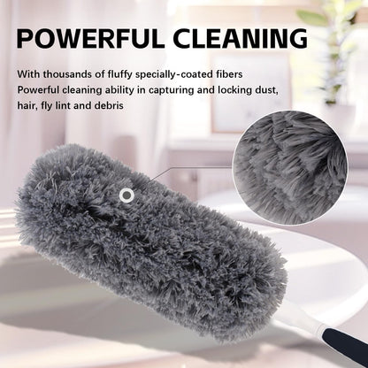 Reusable Microfiber Duster Refills Compatible with OXO & MR.SIGA Duster - Washable Duster for Household Cleaning Dusting Furniture Blind Ceiling Fan - 3Pack Grey(Handle NOT Included