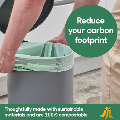 Compostic Compostable Trash Bags, 13 Gallon Tall Kitchen (50 Count) Starter Pack — Extra Strong, Home Compostable, Plant-Based, Non-Toxic, Unscented Garbage Bags