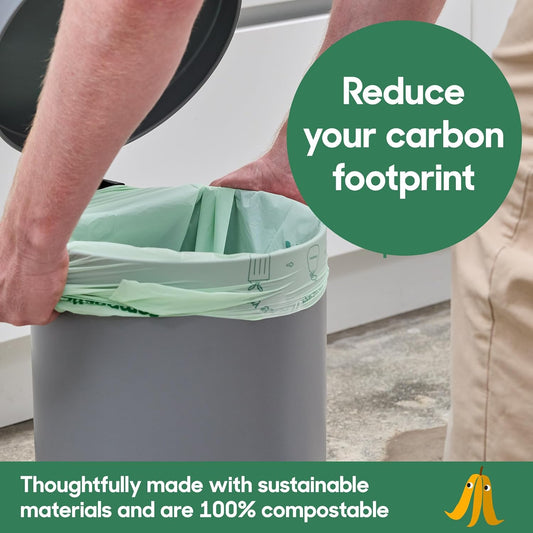 Compostic Compostable Trash Bags, 13 Gallon Tall Kitchen (50 Count) Starter Pack — Extra Strong, Home Compostable, Plant-Based, Non-Toxic, Unscented Garbage Bags