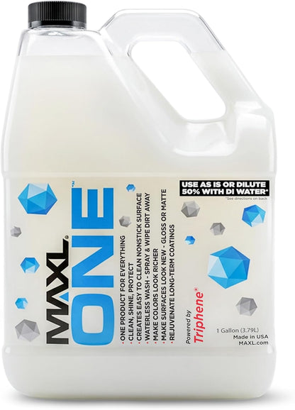 MAXLONE ™ Car Spray with Triphene® Technology, Quick Spray & Wipe All Purpose Waterless Detailer - Clean, Shine, Protect Paint, Glass, Wheels, Trim Without Pre-Washing (2, 20oz w 4 Micro Fiber Cloth)