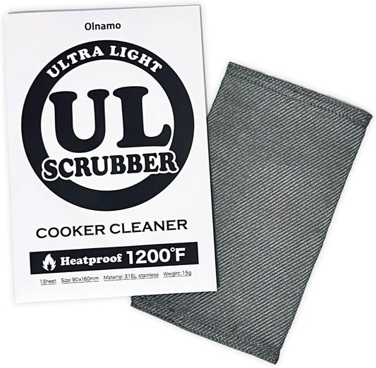 Ultralight 1/2oz Scrubber 316L Stainless Steel Cloth Heat Resistant 1200℉ Ultra-Durability Quick-Drying & Sterilization Backpacking Camp Hiking Trekking