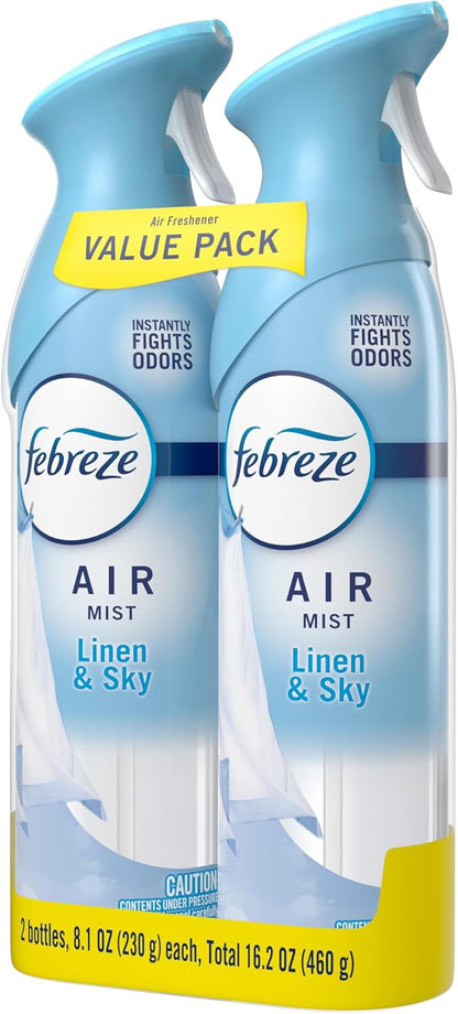 Febreze Air Mist Air Freshener Spray, Odor-Fighting Room Spray, Air Fresheners for Home and Bathroom and Kitchen, Aerosol Can, Downy April Fresh Scent, 8.8oz (Pack of 2)