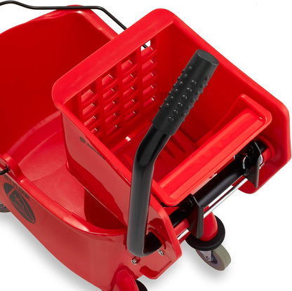 Dryser Commercial Mop Bucket with Side Press Wringer, 26 Quart, Black