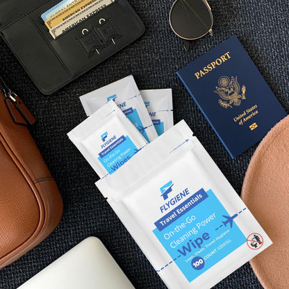 40 Count Sanitizing Wipes, 70% Alcohol, Individually Wrapped, Wet Wipes, Travel Size, Airplane Essentials