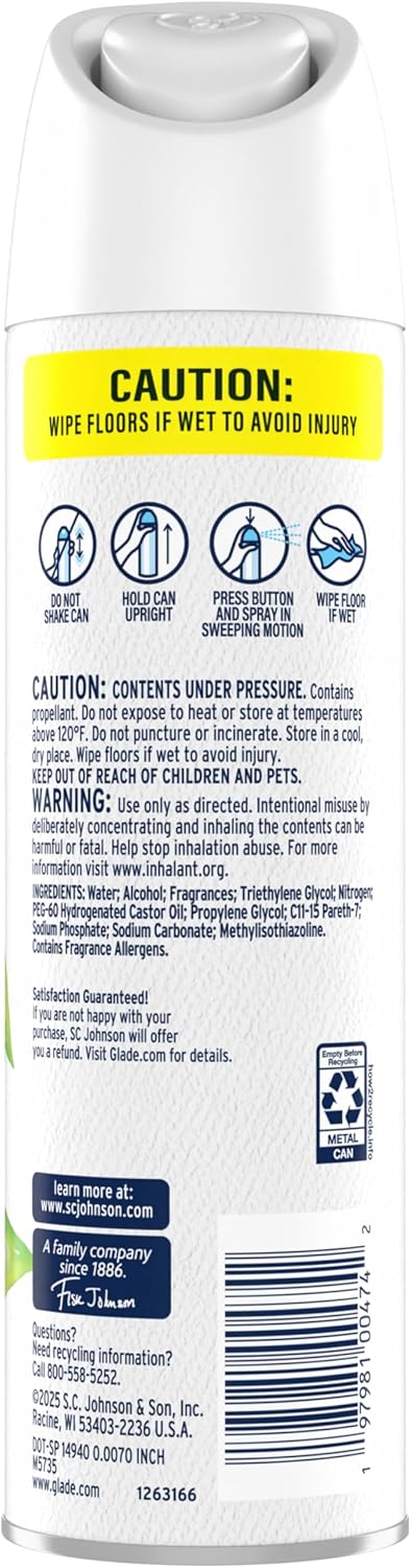 Glade Air Freshener Room Spray, Clean Linen Scent, Odor Fighting to Deliver Long Lasting Freshness, 7.3 Oz, 6 Count