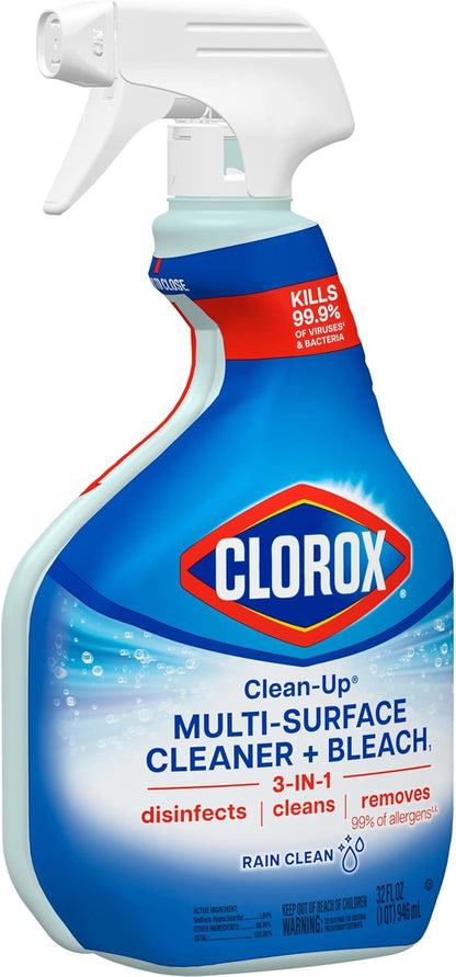 Clorox Clean-Up Multi-Surface Cleaner with Bleach, Rain Clean, Spray, 32 Fl Oz (Package May Vary)