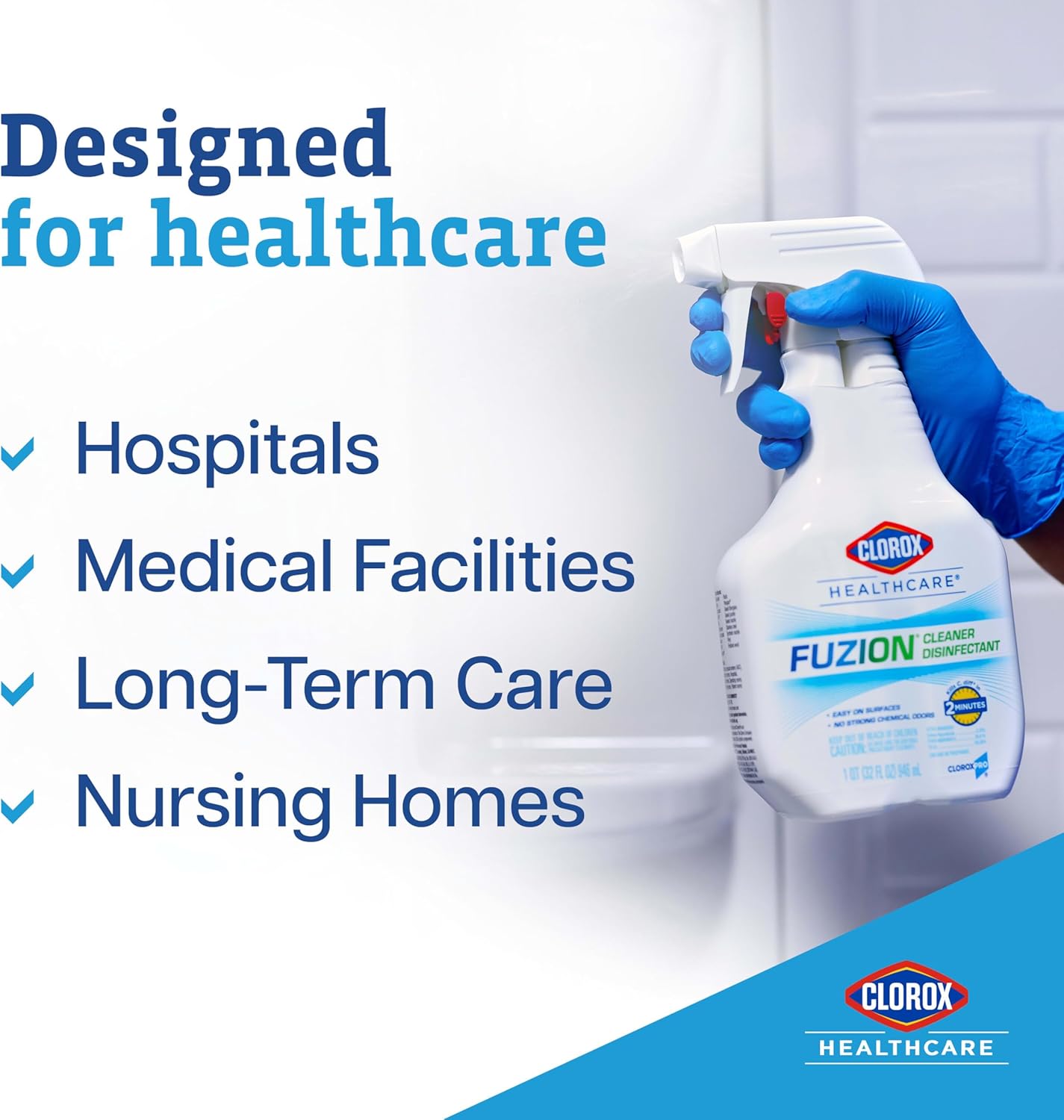 Clorox Healthcare Fuzion Cleaner Disinfectant Spray, 32 Fluid Ounces (Package May Vary)