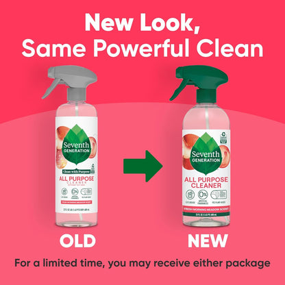 Seventh Generation All Purpose Cleaner, Biodegradable Formula, Free & Clear, 23 oz (Pack of 4)