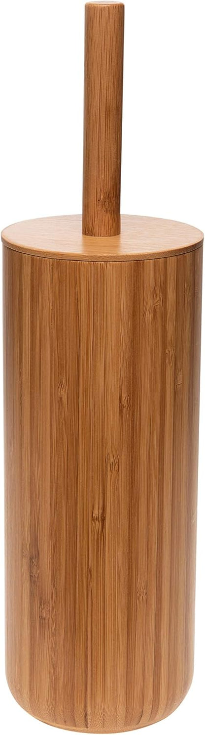 Bath Bliss Rounded Natural Bamboo Collection, Toilet Bowl Brush, Matching Accessories to Decorate Your Bathroom, Tall (10029-NATURAL)