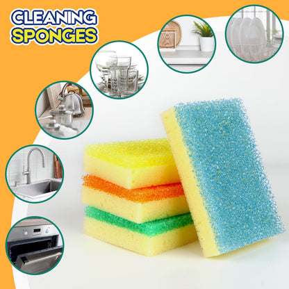 LAUNDRYLUX Scrub Sponge, Dual-Sided Temperature-Responsive Scrubber - Non-Scratch - Multipurpose Dish Sponges for Kitchens, Bathrooms, and Outdoor Use - 3 Pack
