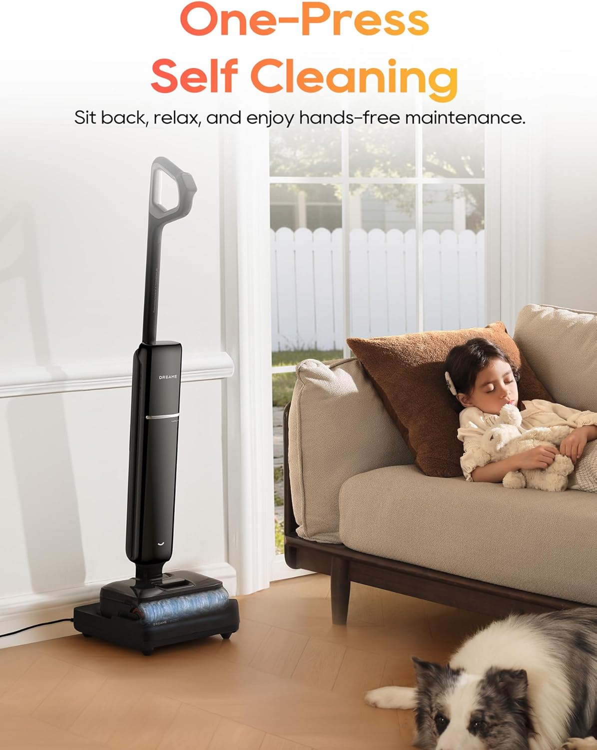 DREAME Aero Pro Wet Dry Vacuum Mop, Ultra-Slim with Hot Self-Cleaning/Self-Drying, 0 Hair Tangle Great for Pet Owner, Powerful Wet Dry Vacuum with 60min Runtime, Pick-up & Mop at The Same Time