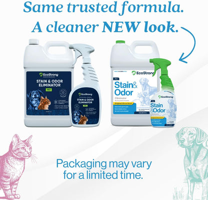 Eco Strong Pet Stain and Odor Remover - Cat Urine Enzyme Cleaner Destroyer, Urine Destroyer for Dogs, Pet Urine Enzyme Cleaner - 128 Oz