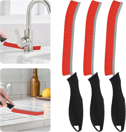 SXhyf Hard Bristle Crevice Cleaning Brush - Multifunctional Gap and Grout Brush for Bathroom, Kitchen, Window and Vehicle (3, White)