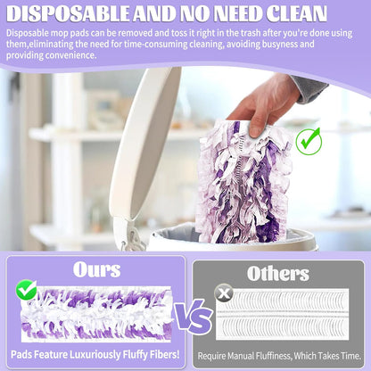 20 Pack Disposable Mop Pads Compatible with Swiffer Power Mop Pads Replacement for Swiffer Power Mop Refills, Multi-Surface Mopping Pad Refills, Wet Pads Refill for Floor Cleaning