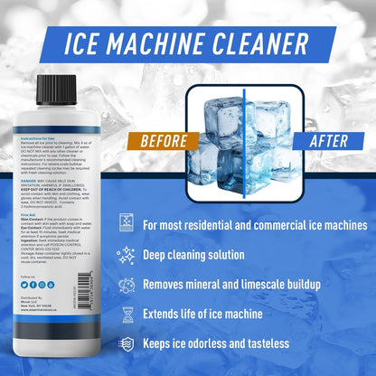 Essential Values 32 uses Ice Machine Cleaner (Gallon / 3.78), Descaler | Ice Maker Cleaner Compatible with: Whirlpool 4396808, Manitowac, Ice-O-Matic, Scotsman, Follett & More!