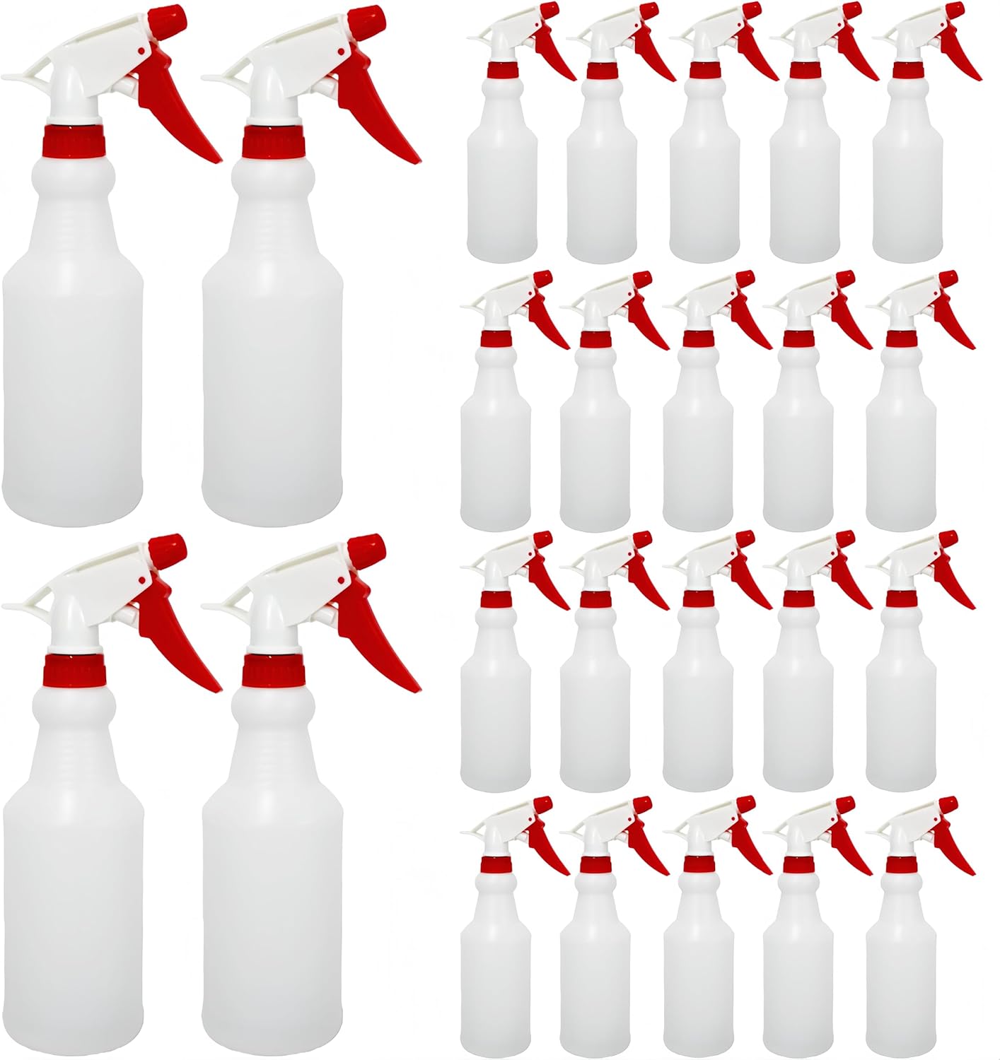 12 Pack 16oz Spray Bottles, Reusable Fine Mist Water Sprayer for Plants, Cleaning, High Output Ultrafine Misting Plastic Spray Bottles for Water, Salon, Garden, Kitchen and Bathroon