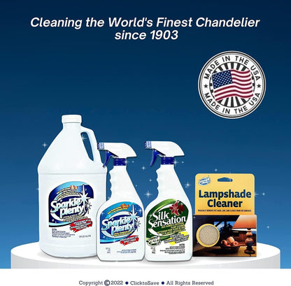 Sparkle Plenty Chandelier Cleaner Drip Dry Spray No Wipe - Dust Remover & Streak Free Glass Cleaner Spray for Chandeliers Crystals & Window Screen Surface - All Purpose Cleaning Supplies (32 oz)