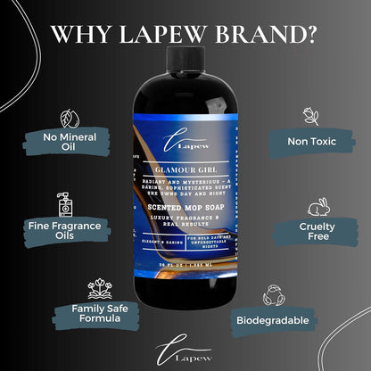 Lapew Black Sea Scented Cleaning Bundle | Carpet Deodorizer Powder (16 oz) & Mop Soap Concentrate (36 oz) | Pet-Friendly Odor Eliminator - Colors A