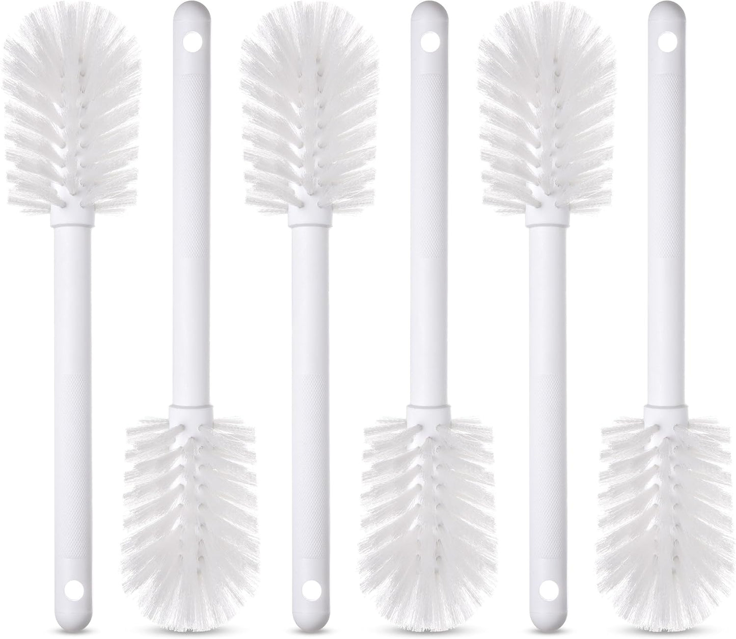 SPARTA Large Water Bottle Brush Ideal for Wide-Mouth Jars, Bottles and Tumblers, Dishwashing Tool with Handle for Home and Commercial Kitchens, Plastic, 12 Inches, White