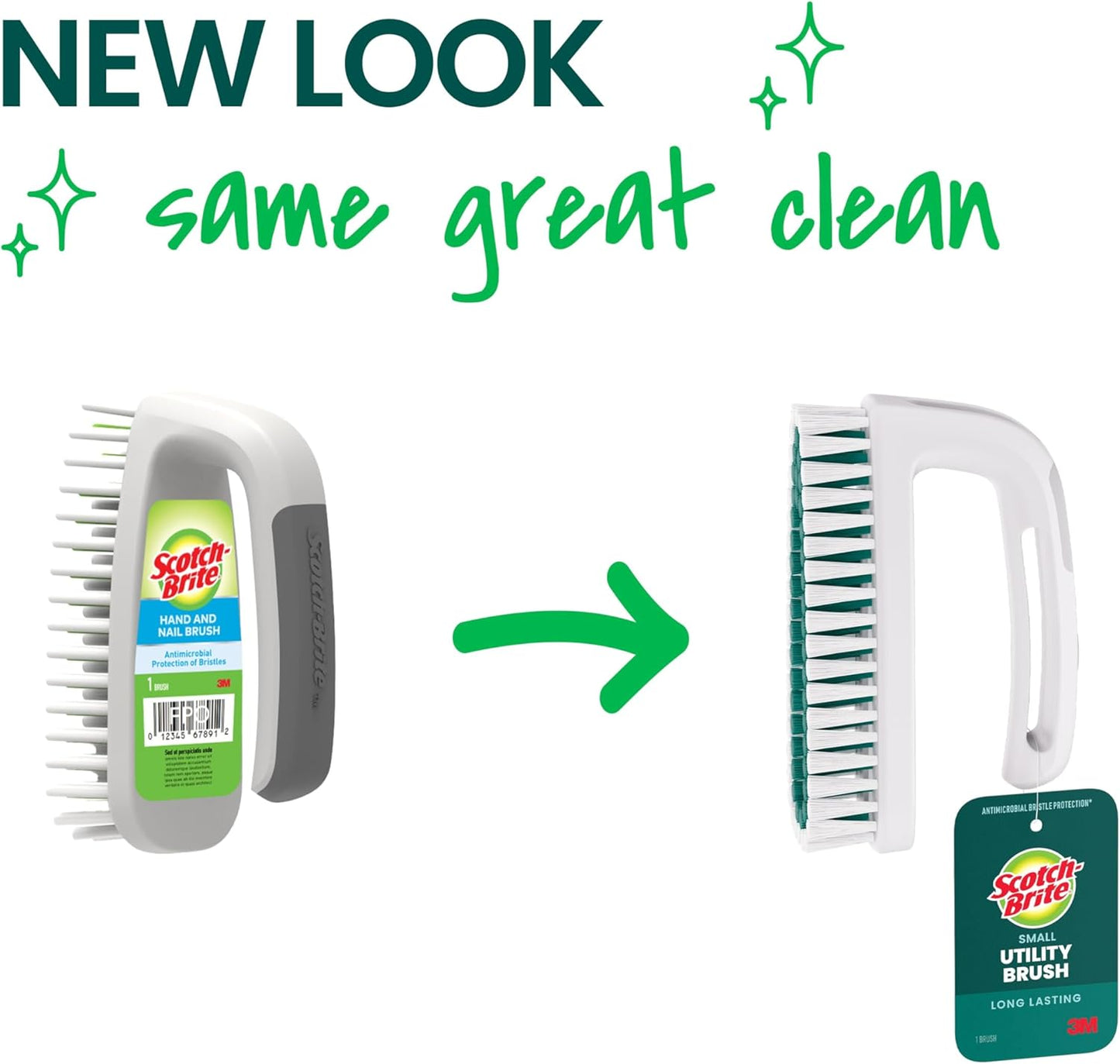 Scotch-Brite Handy Brush, Small and Durable Dish Brush with Handle for Scrubbing Hard-to-Reach Cookware, Tubs, Sinks, Car Tires, and More without Scratching, Antimicrobial, and Rinses Clean