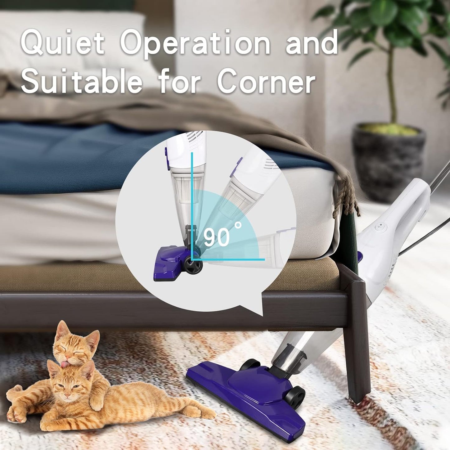 Intercleaner Corded Vacuum Cleaner, 15KPa Powerful Suction with 400W Motor, 12 in 1 Lightweight Bagless Stick Vac with Handheld, Ultra Quiet, for Hardwood Floor Carpet Car Pet Hair