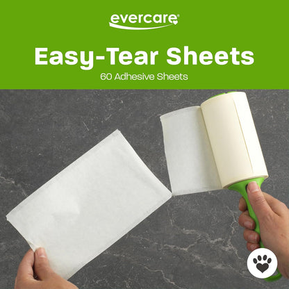 Evercare All Purpose Pet Hair Lint Roller with 2 Refills, 180 Total Sheets – Reusable Sticky Roller for Pet Hair, Cat & Dog Hair Remover, Lint Remover, Pet Hair Remover for Furniture, Clothing & Cars