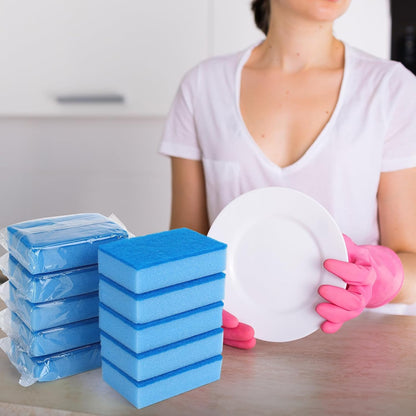 50 Pcs Individually Wrapped Sponges, Uncompressed Non Scratch Scrouing Sponges for Household Cleaning Dishes Kitchen Airbnb Apartment Car Bike Gray