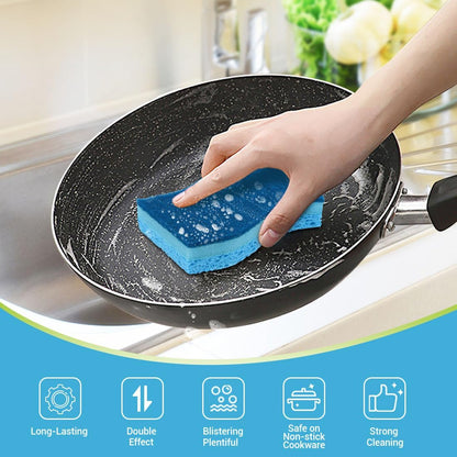 AIDEA XL Sponges Kitchen, 12Count, Non-Scratch Dish Sponges, Large Natural Sponge for Non Stick Cookware, Cellulose Cleaning Sponge for Dishes, Bathroom, Household