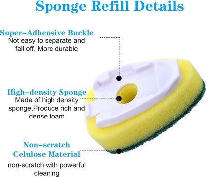 6Pcs Dish Wand Sponge Refills Dishwasher Sponge Dishwand Refills Scrubber Sponges Non Scratch Head Replacement for Dish Wand Heavy Duty Soap Dispenser Scrubber Pads for Kitchen Cleaning