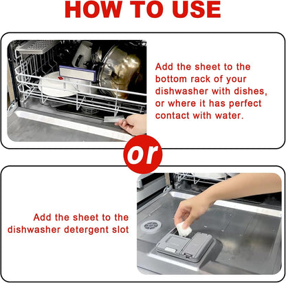 Binbata Eco Dishwasher Detergent Sheets Up To 160 Loads, Unscented Plastic Free Dishwashing Soap Strips With High Efficient Solid Enzyme, Leaving Dishes Sparkling Clean