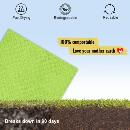 MoLKENE Swedish Dish Cloths - 10 Pack Reusable Kitchen Dishcloths - Ultra Absorbent Dish Towels for Washing Dishes - Cellulose Sponge Cloth Cleaning Rag - Assorted