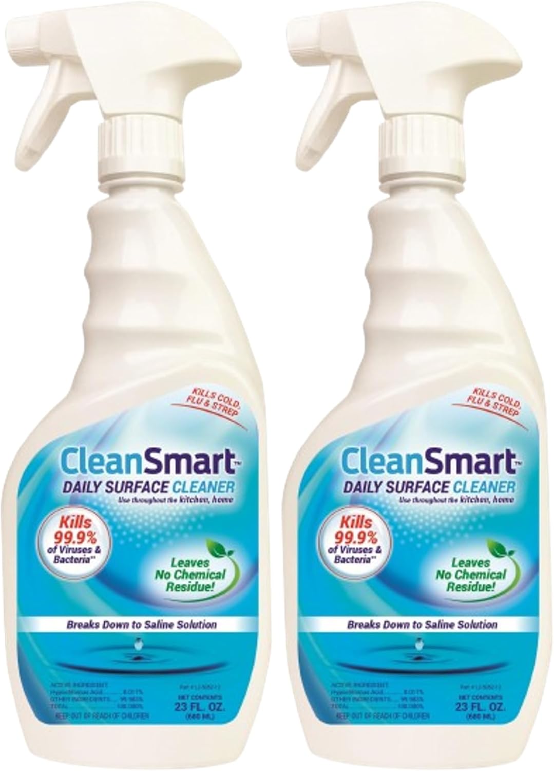 CleanSmart Daily Surface Spray Disinfectant, Kills 99.9% of Viruses, Bacteria, Mold & Fungus, 16 oz Bottle (Pack of 3)