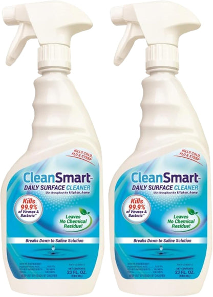 CleanSmart Daily Surface Spray Disinfectant, Kills 99.9% of Viruses, Bacteria, Mold & Fungus, 16 oz Bottle (Pack of 3)