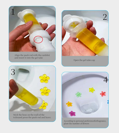 EKE Toilet Gel, Toilet Stain Removal Cleaning Air Freshener, 72 Flower Stamps, Pack of 6 Scents