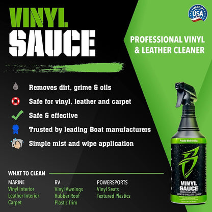 Boat Bling VS-0032 Vinyl Sauce Premium Vinyl and Leather Cleaner, 32 Oz., for Boats, RVs, Powersport Vehicles and More