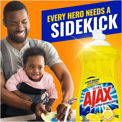 Ajax Super Degreaser Dish Liquid, Lemon, 14 Fluid Ounce