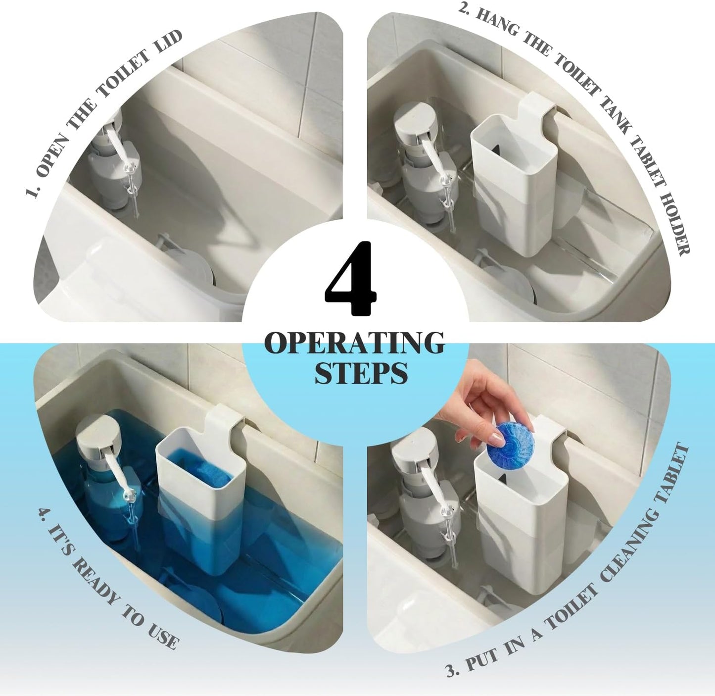 2Pcs Toilet Tank Cleaning Tablet Holder, Toilet Cleaner Tablets Buffer Box Hanging Holder Preventing Dissolved Residue From Polluting Water Tank Caddy Bowl Tablets