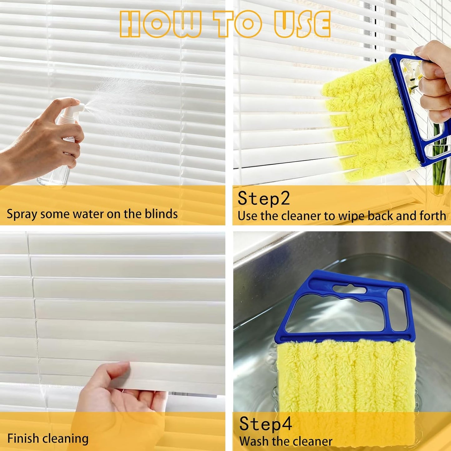 2 Pcs Blinds Cleaner Duster Tool 7 Finger Microfiber Washable Blind Cleaner Mini Window Dusters for Cleaning Dust Remova for Window Air Conditioner Vent Fans Venetian Shades Wood Blinds Dust Dirt