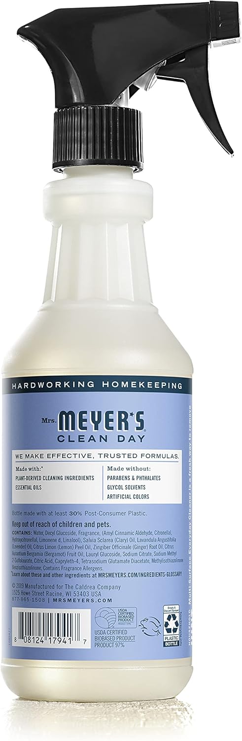 MRS. MEYER'S CLEAN DAY Multi-Surface Everyday Cleaner, Compassion Flower Scent, 16 Fl Oz Bottle