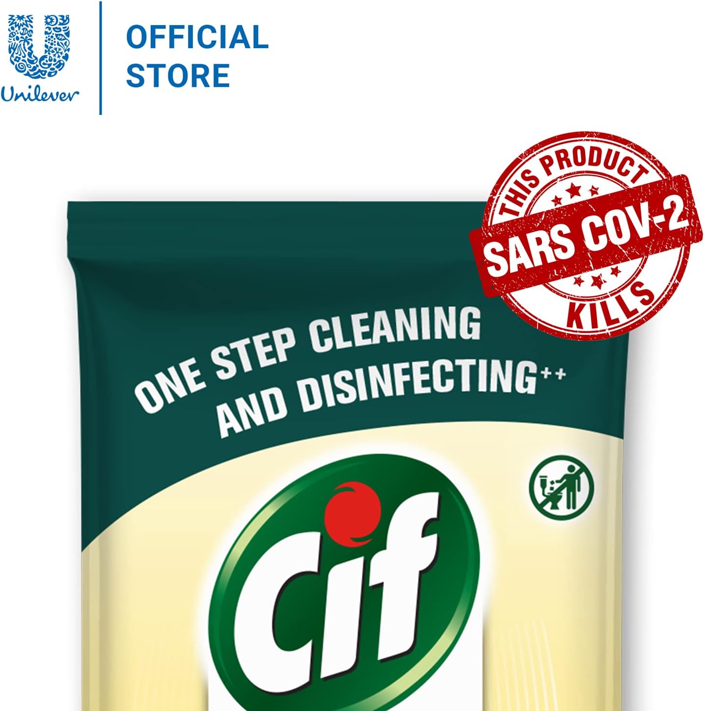 Cif Multi Surface Disinfecting Hand Wet Citrus Wipes for All Hard Non Porous Surfaces, Remove 99 Percent of Diseases, 32 Count