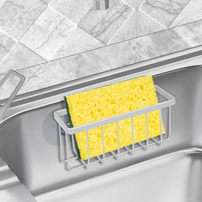 SHFKS Sponge Holder for Kitchen Sink Suction,Kitchen Sink Sponge Holder,Sink Caddy, Soap Holder,Bathroom,Scrubbers (Black)